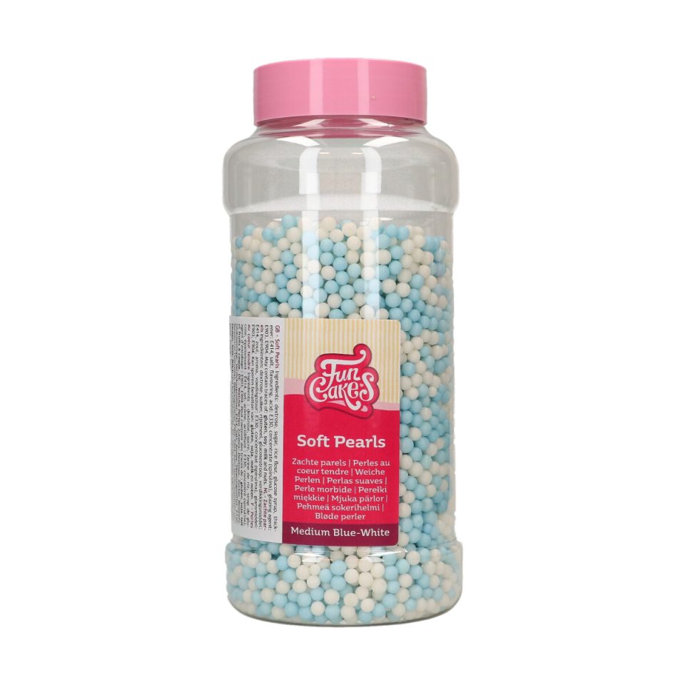 FunCakes zachte parels middel Blue/White 500 g