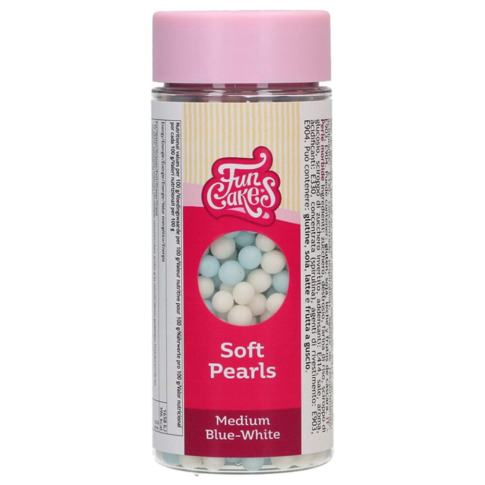 FunCakes Soft Pearls Medium Blue/White 60 g