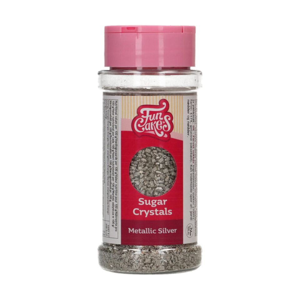 FunCakes Sugar Crystals Metallic Silver 80 g