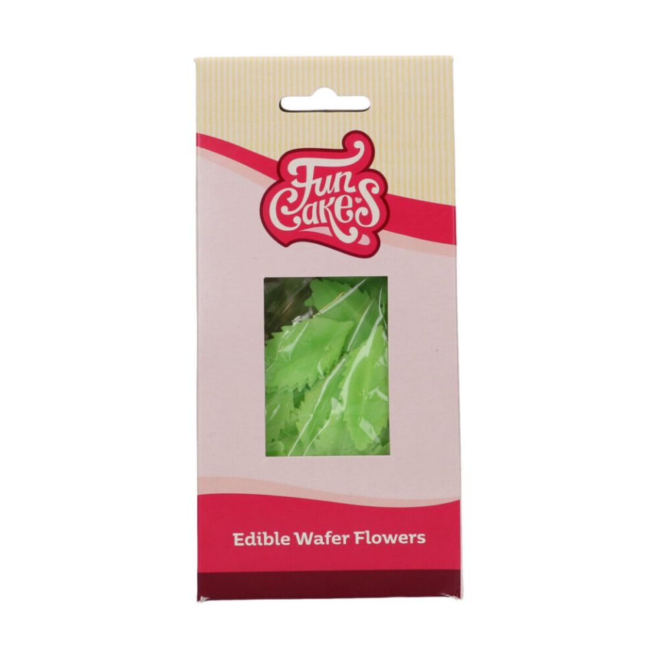 FunCakes Edible Wafer Flowers Green Leaves 50 stuks