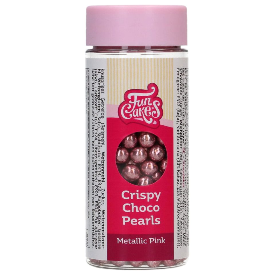 FunCakes Crispy Choco Pearls Metallic Pink 60 g