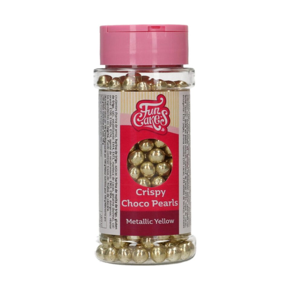 FunCakes Crispy Choco Pearls Metallic Yellow 60 g