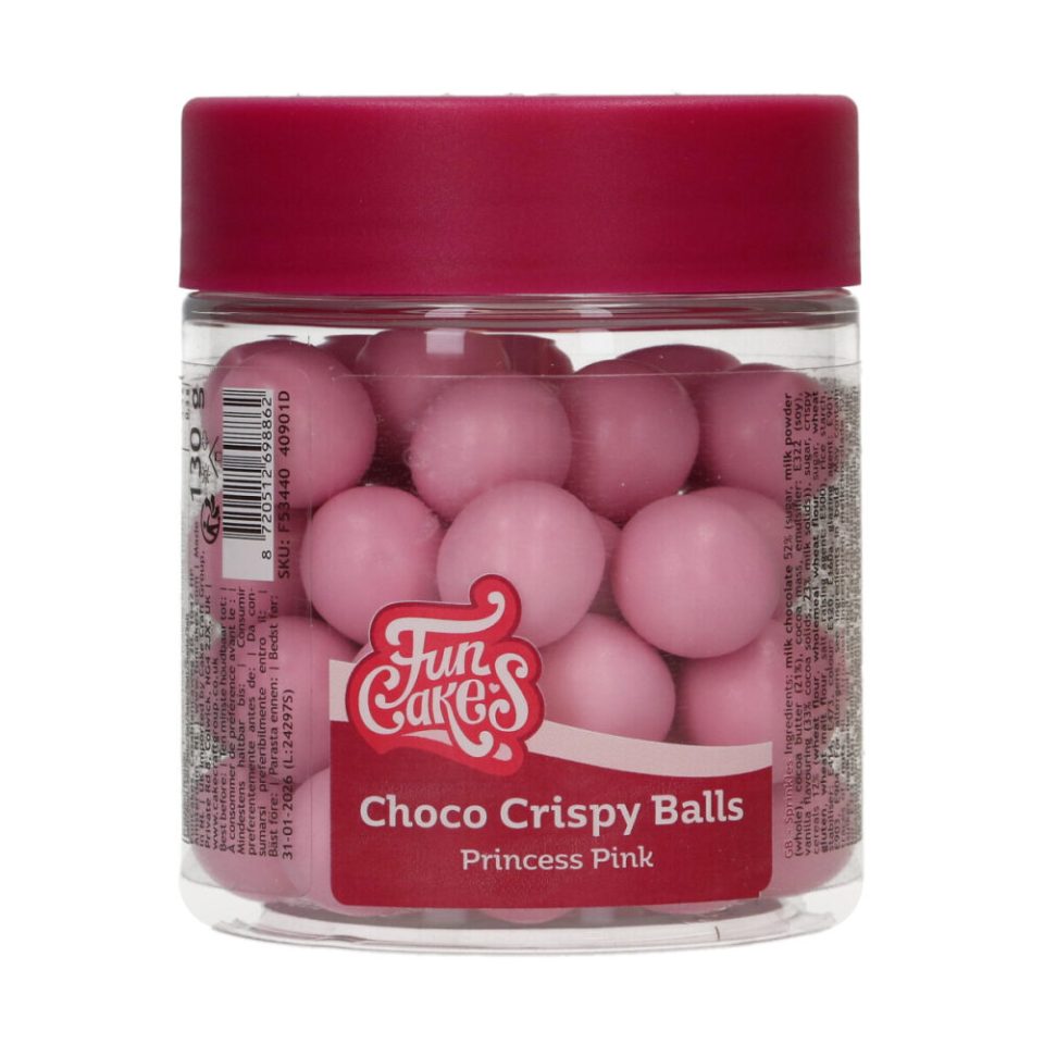 FunCakes Choco Crispy Balls Pearl Pink 130 g