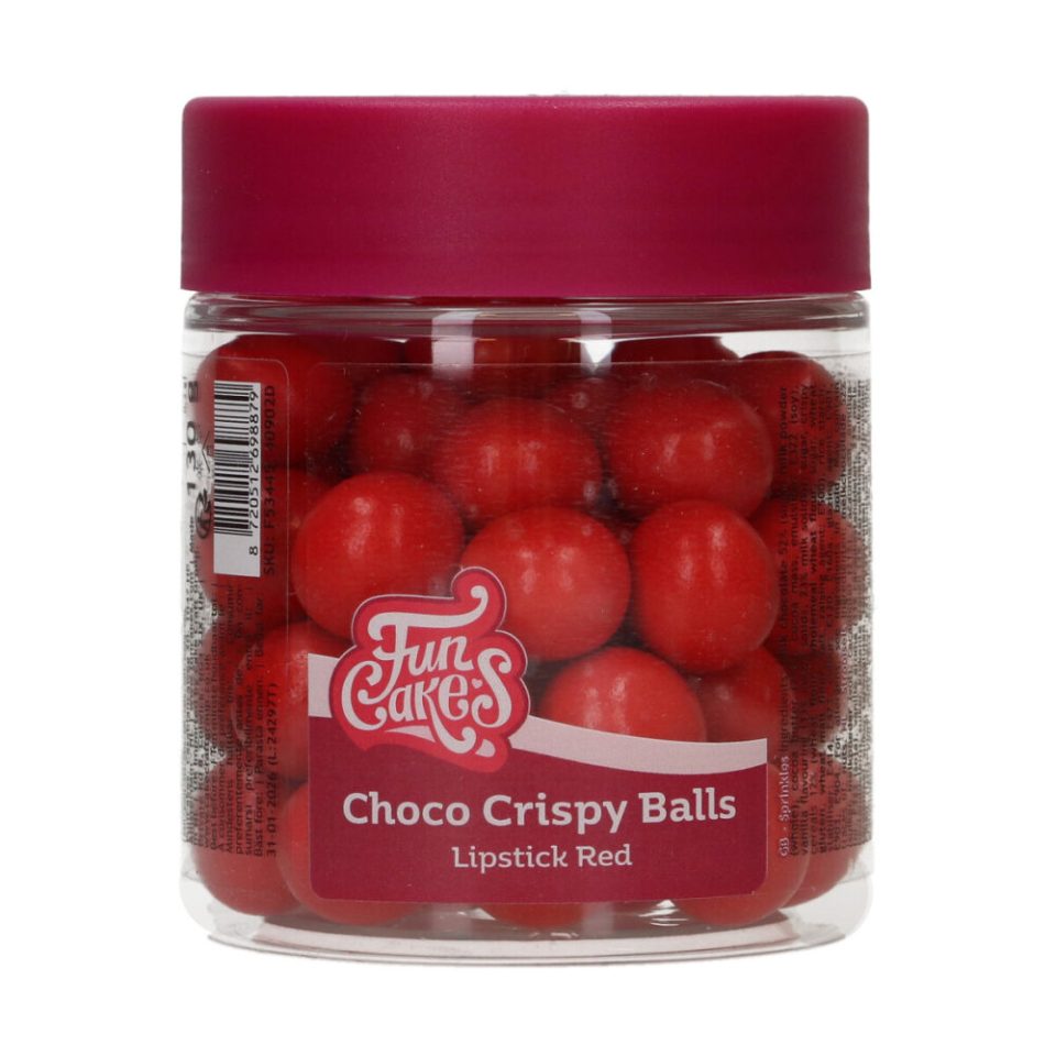 FunCakes Choco Crispy Balls Pearl Red 130 g