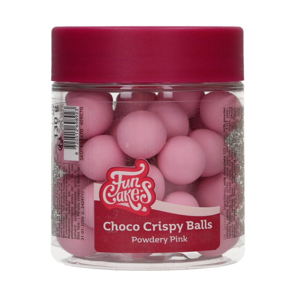 FunCakes Choco Crispy Balls Matt Pink 130 g