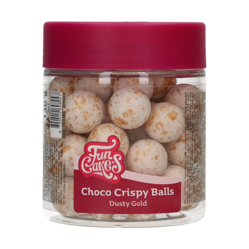 FunCakes Choco Crispy Balls Matt Gold Splash 130 g