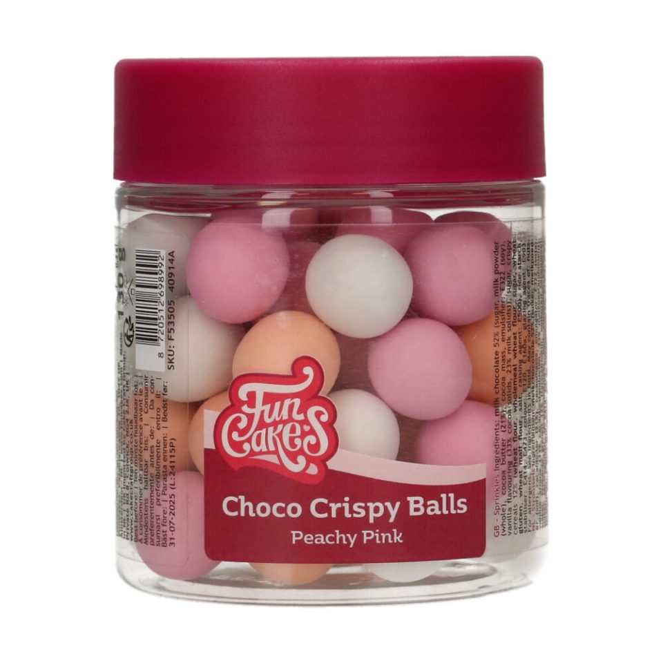 FunCakes Choco Crispy Balls Peachy Pink 130 g