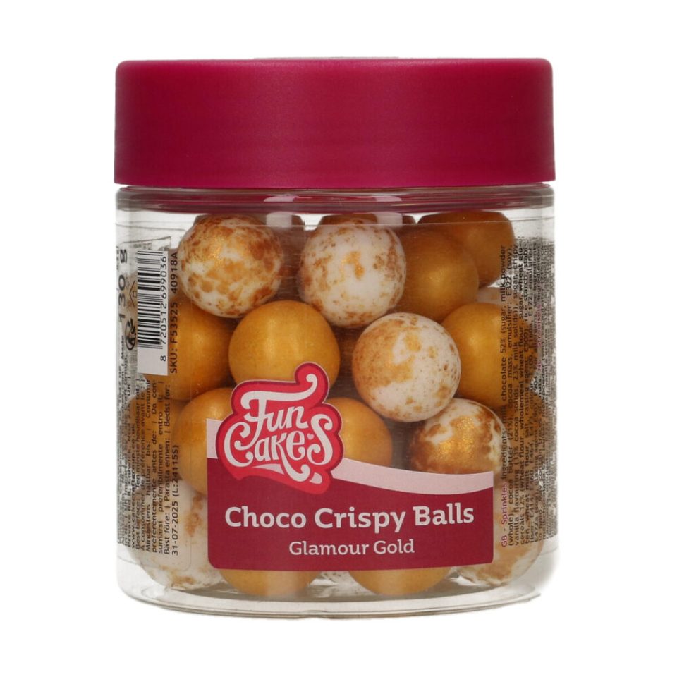 FunCakes Choco Crispy Balls Glamour Gold 130 g