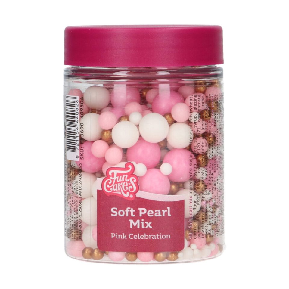 FunCakes Soft Pearls Mix Pink Celebration 80 g