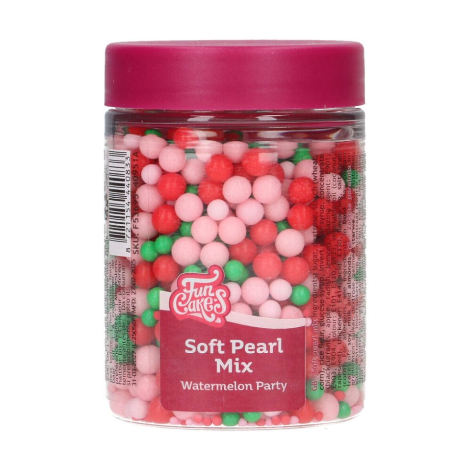 FunCakes Soft Pearls Mix Watermelon Party 80 g