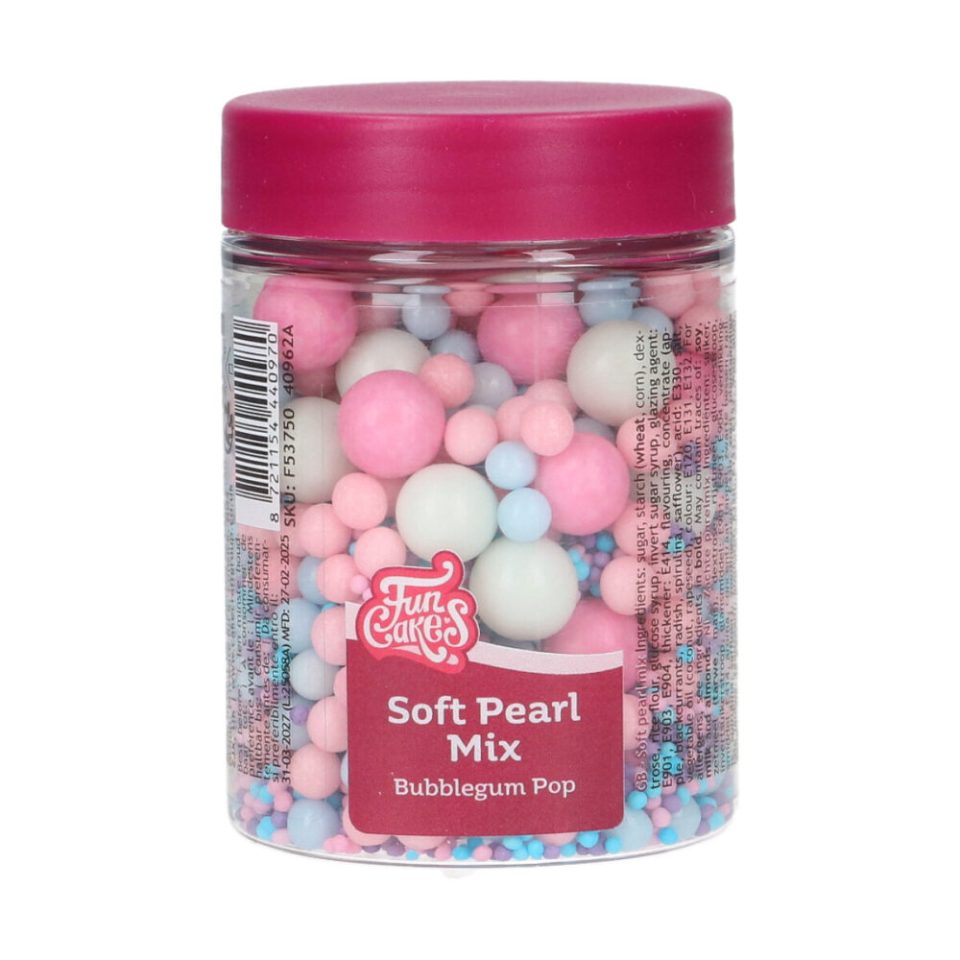 FunCakes Soft Pearls Mix Bubblegum Pop 80 g