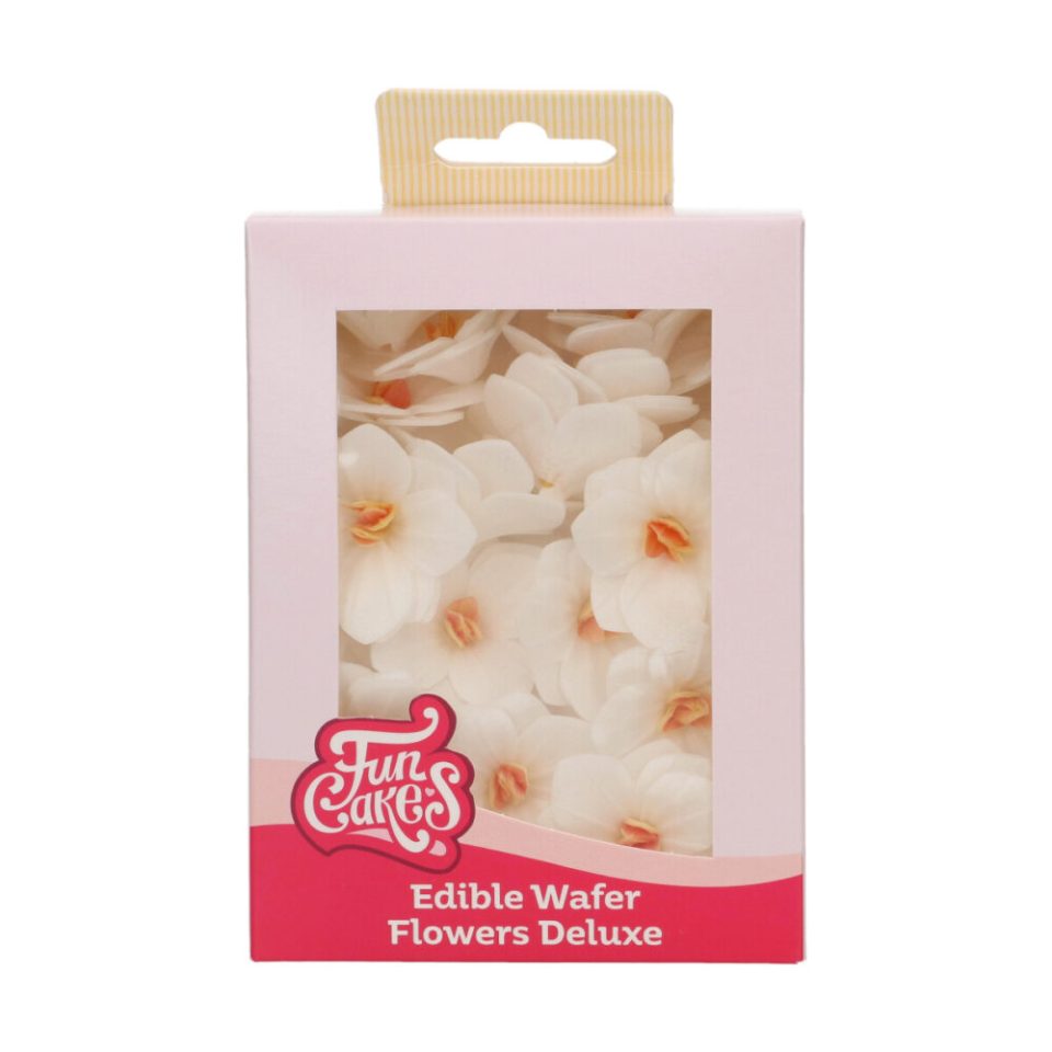 FunCakes Edible Wafer Flowers Deluxe Hydrangea White Small 18 stuks