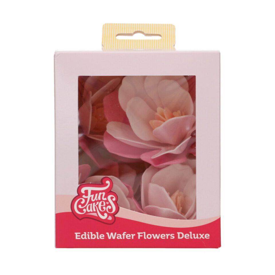 FunCakes Edible Wafer Flowers Deluxe Magnolia Pink Large 6 stuks