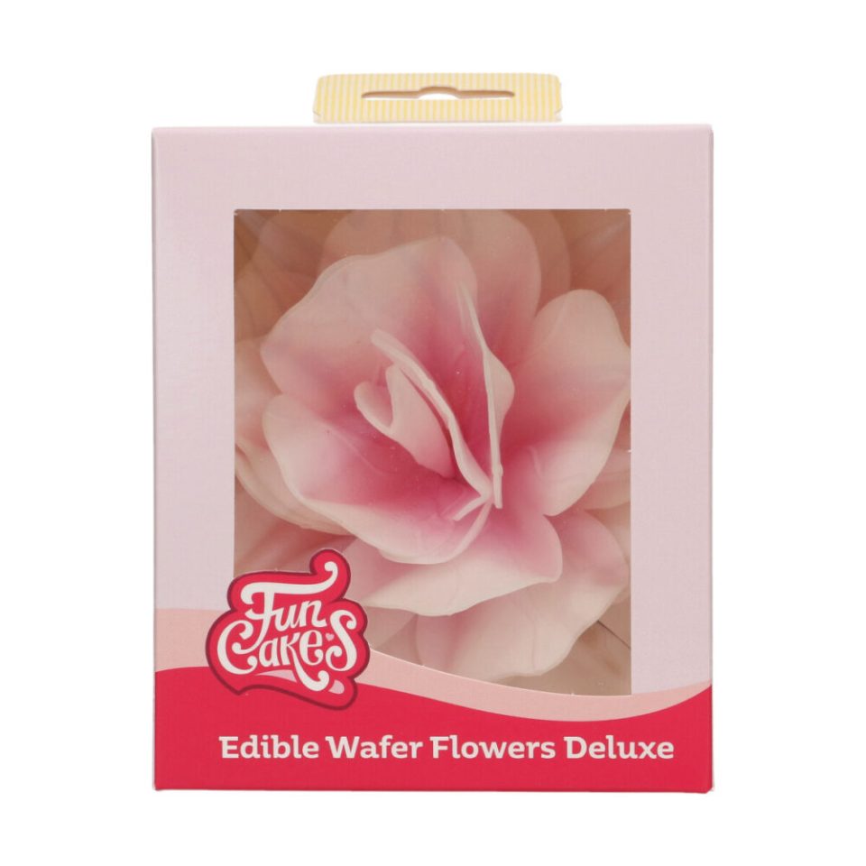 FunCakes Edible Wafer Flowers Deluxe Rose Pastella Pink Ombre Large 1 stuks