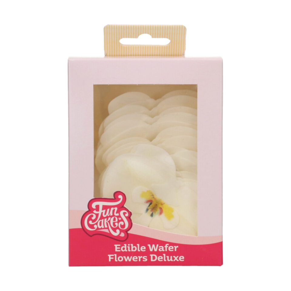 FunCakes Edible Wafer Flowers Deluxe Orchid White Medium 10 stuks