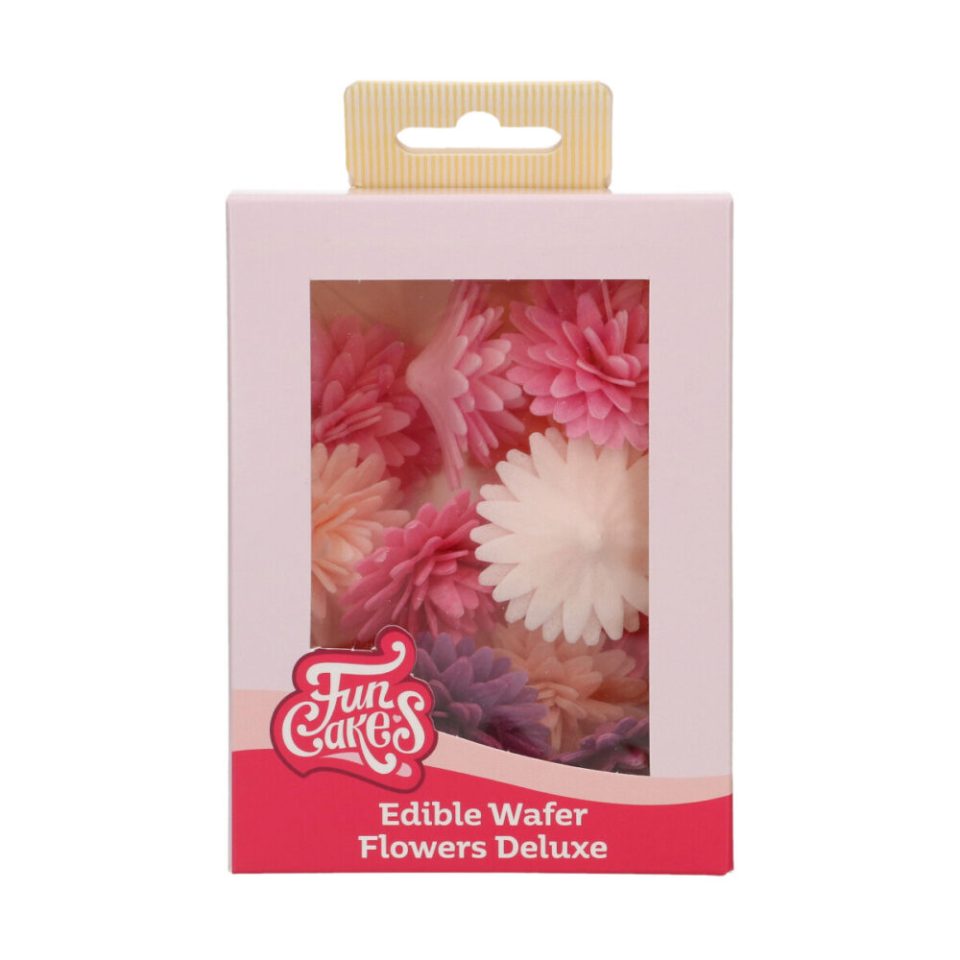FunCakes Edible Wafer Flowers Deluxe Pompom/Daisy Mix Medium 12 stuks