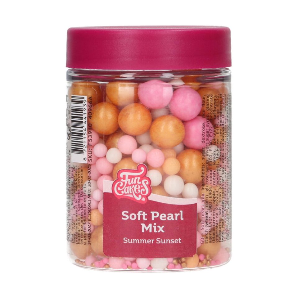 FunCakes Soft Pearls Mix Summer Sunset 80 g