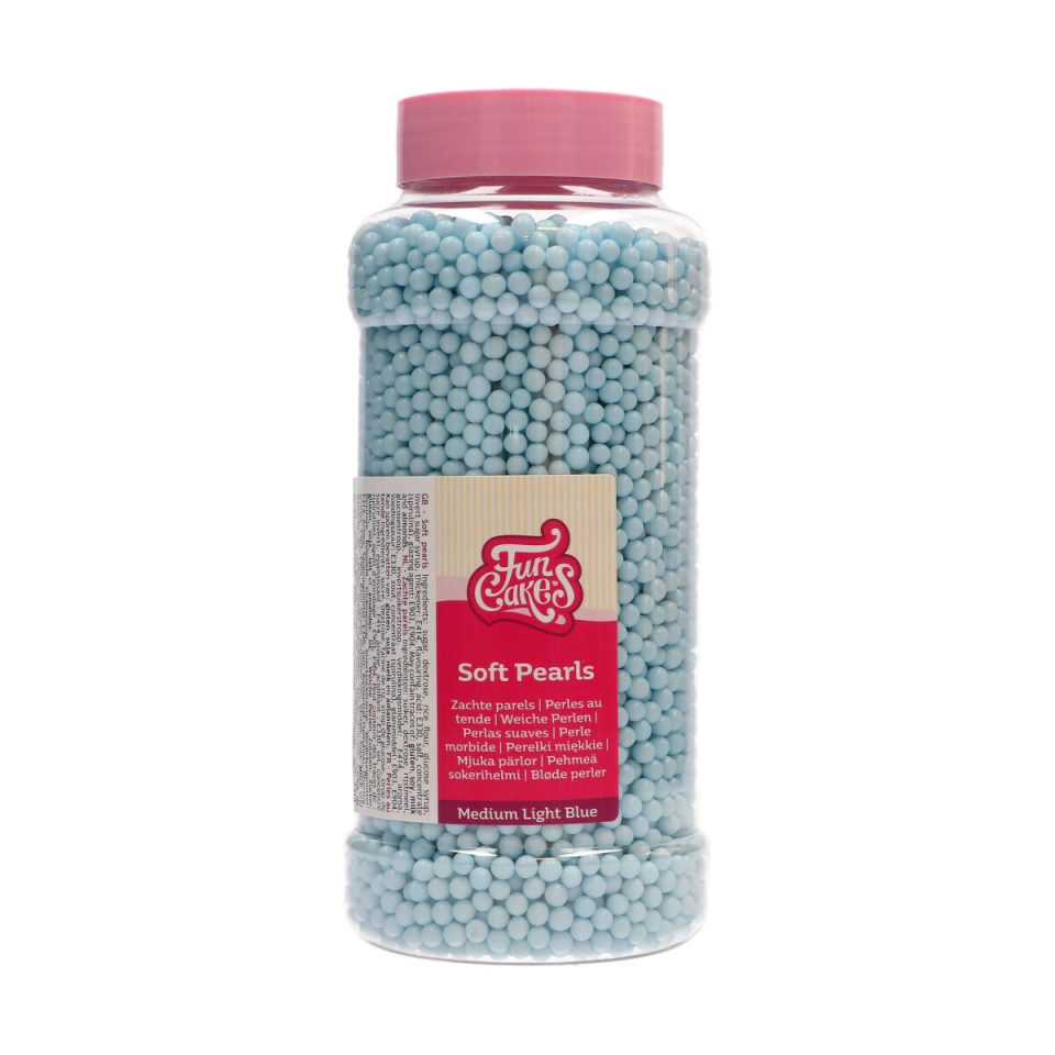 FunCakes zachte parels 5 mm Light Blue 600 g