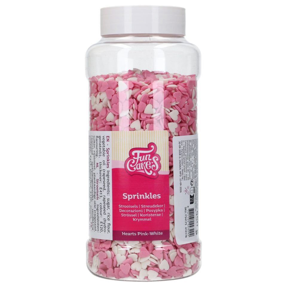 FunCakes Hearts Pink White 550 g