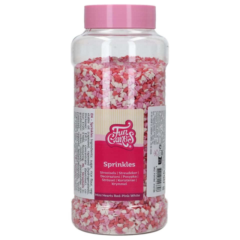 FunCakes Mini Hearts Red Pink White 550 g