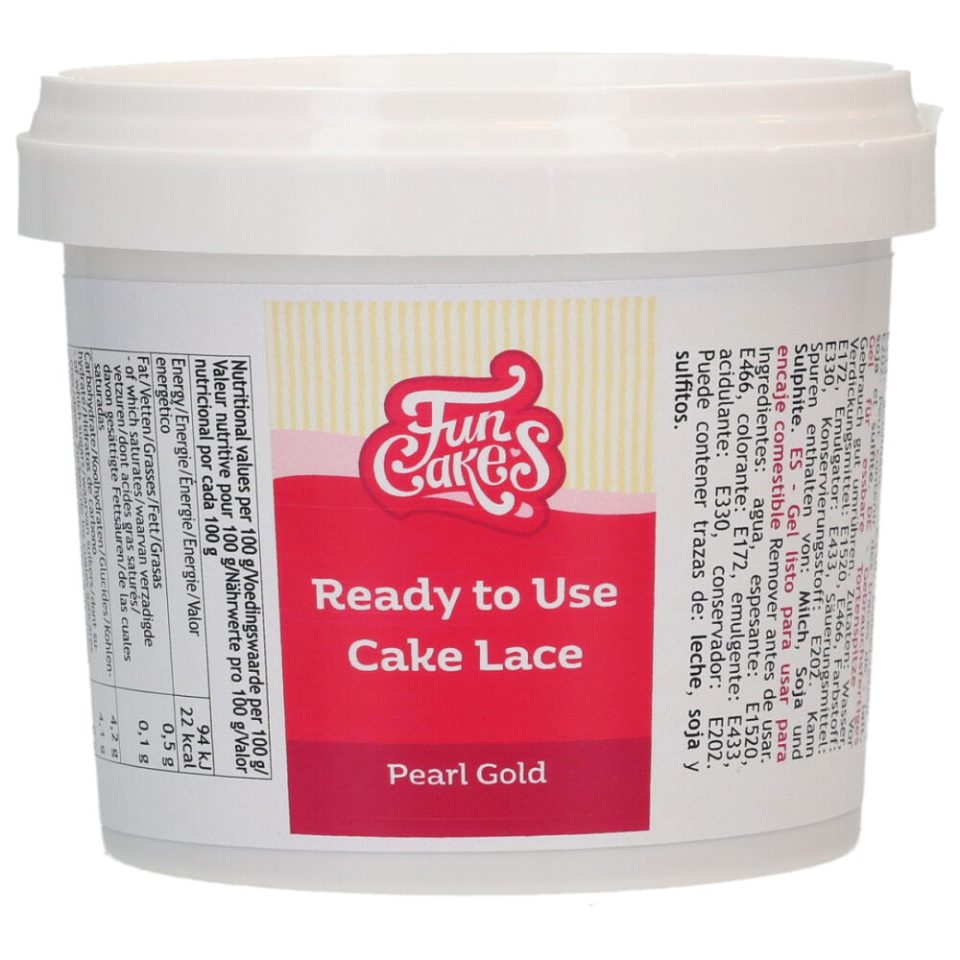 FunCakes Cake Lace Ready to Use Pearl Gold 200 g