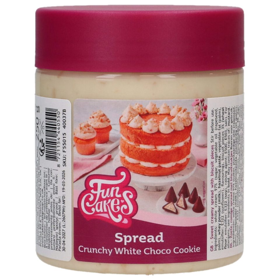 FunCakes Spread Crunchy White Choco Cookie 250 g