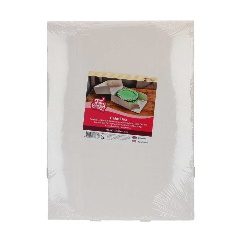 FunCakes taartdoos White 32x32x11,5 cm 2 stuks