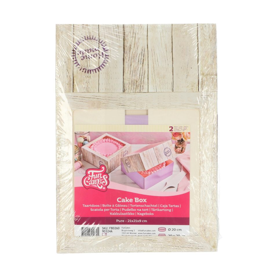 FunCakes taartdoos Pure 21x21x9 cm 2 stuks