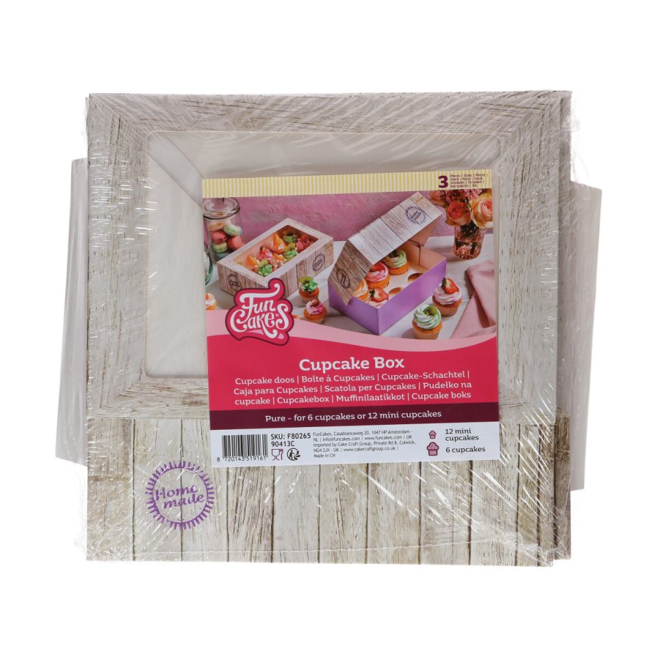 FunCakes cupcakedoos Pure 6 3 stuks