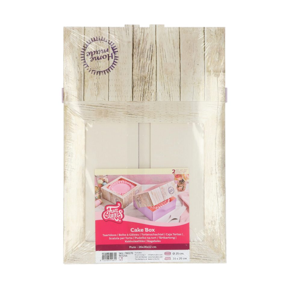 FunCakes taartdoos Pure 26x26x12 cm 2 stuks