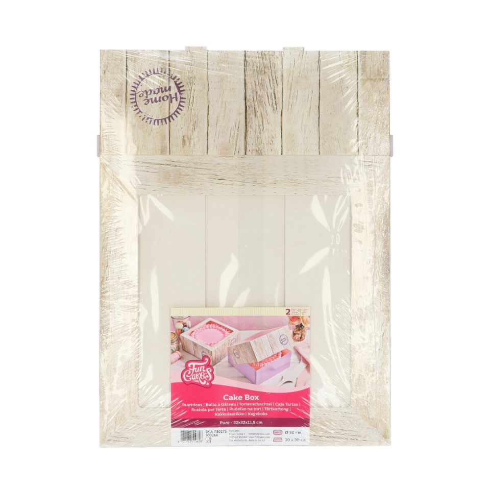 FunCakes taartdoos Pure 32x32x11,5 cm 2 stuks
