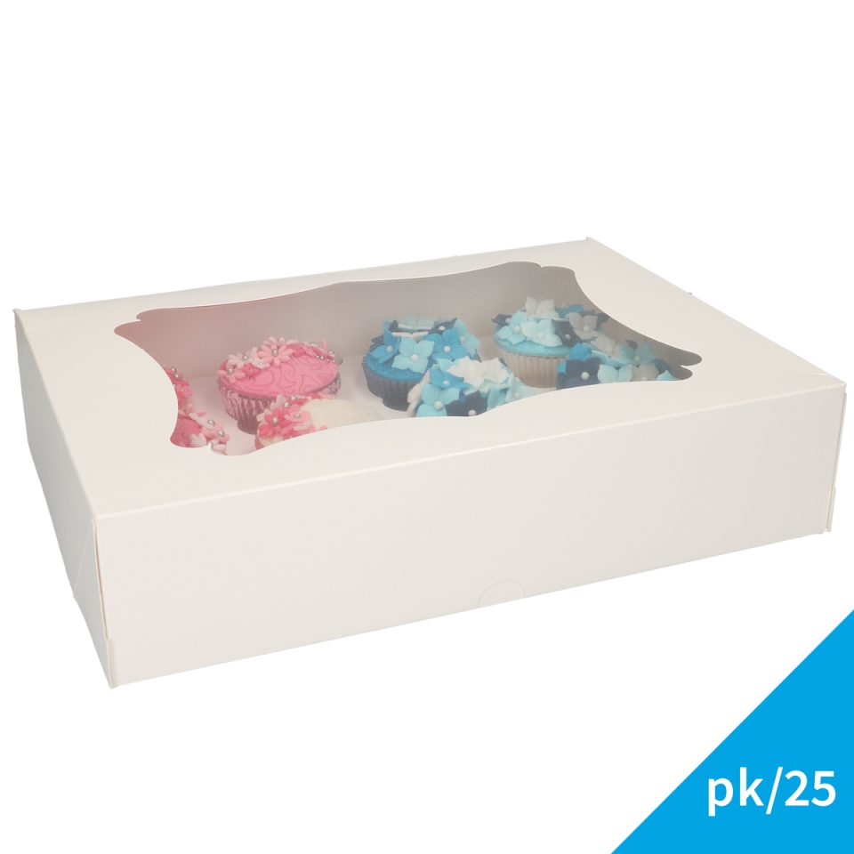FunCakes cupcakedoos White 12 25 stuks
