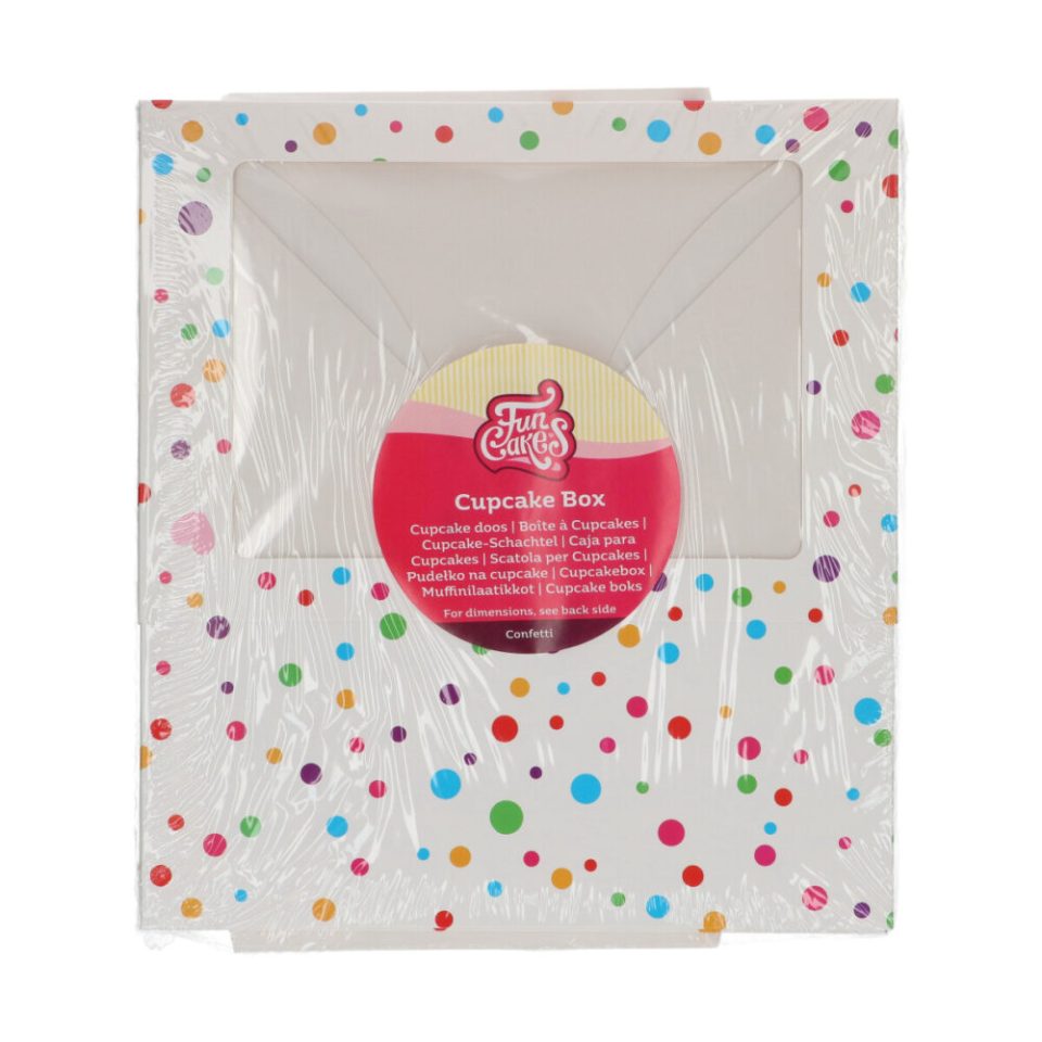 FunCakes cupcakedoos 6 Confetti 3 stuks