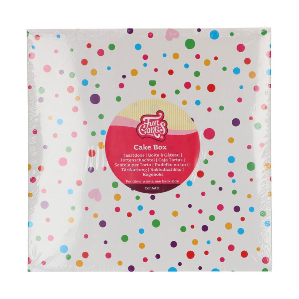 FunCakes taartdoos Confetti 25x25x15 cm 1 stuks