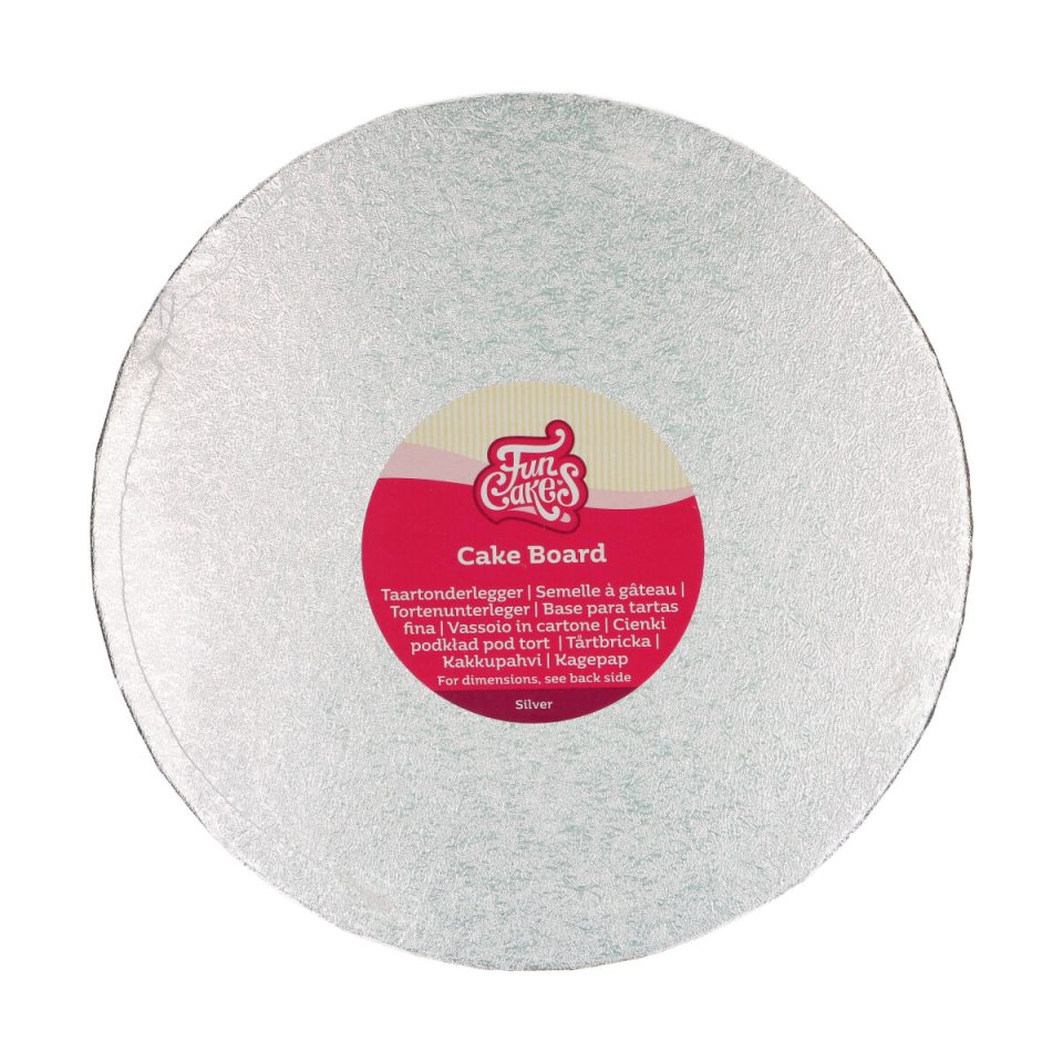 FunCakes cakeboard rond Silver Ø25 cm