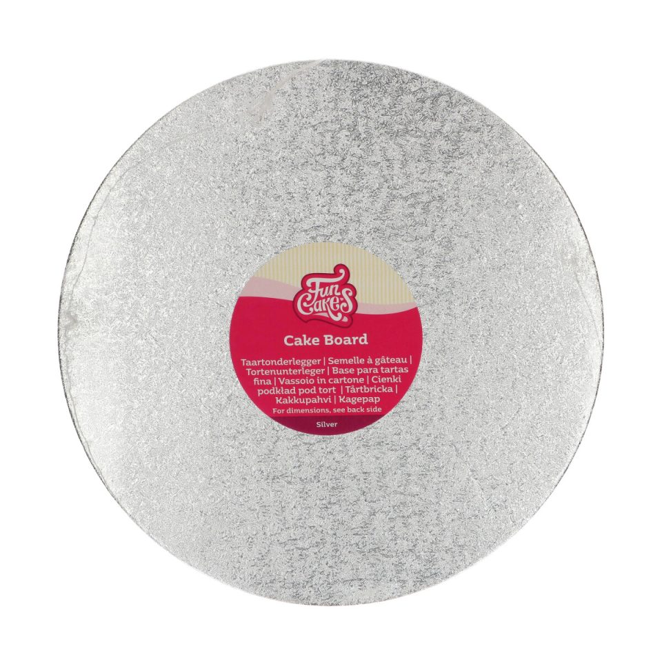 FunCakes cakeboard rond Silver Ø27,5 cm
