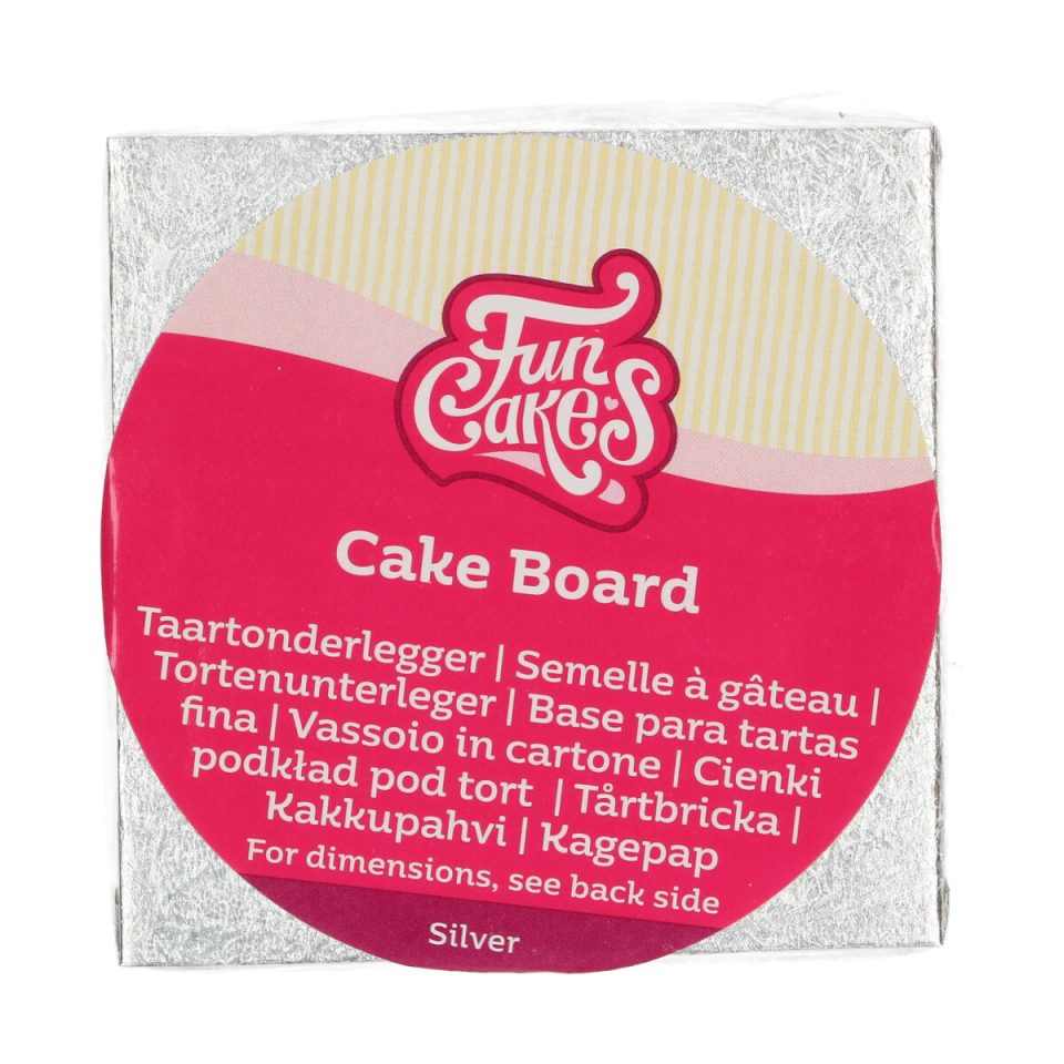 FunCakes cakeboard vierkant Silver 10x10 cm