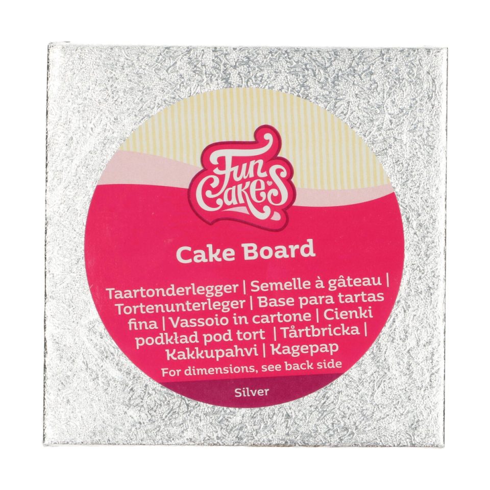 FunCakes cakeboard vierkant Silver 12,5x12,5 cm