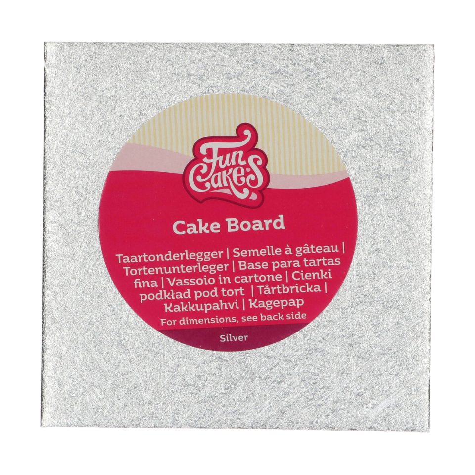 FunCakes cakeboard vierkant Silver 15x15 cm