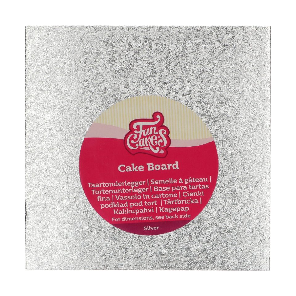 FunCakes cakeboard vierkant Silver 17,5x17,5 cm