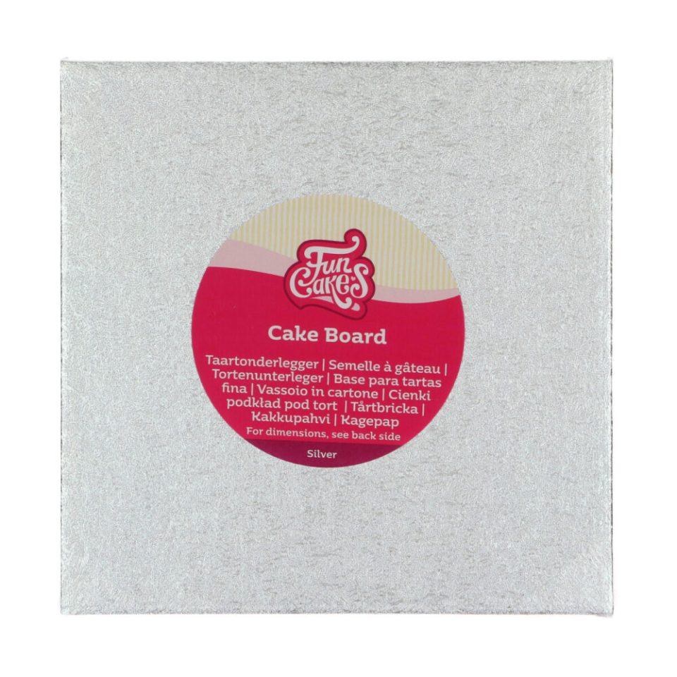 FunCakes cakeboard Square Silver 20x20 cm