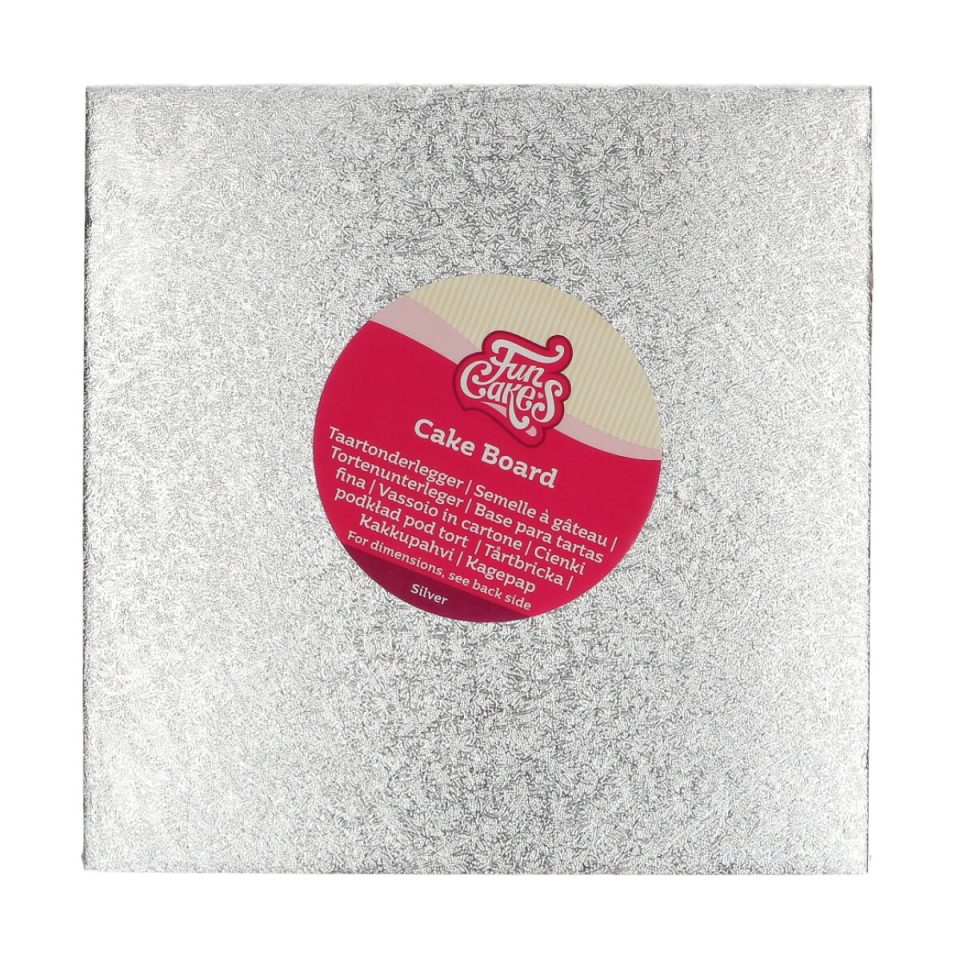 FunCakes cakeboard vierkant Silver 22,5x22,5 cm