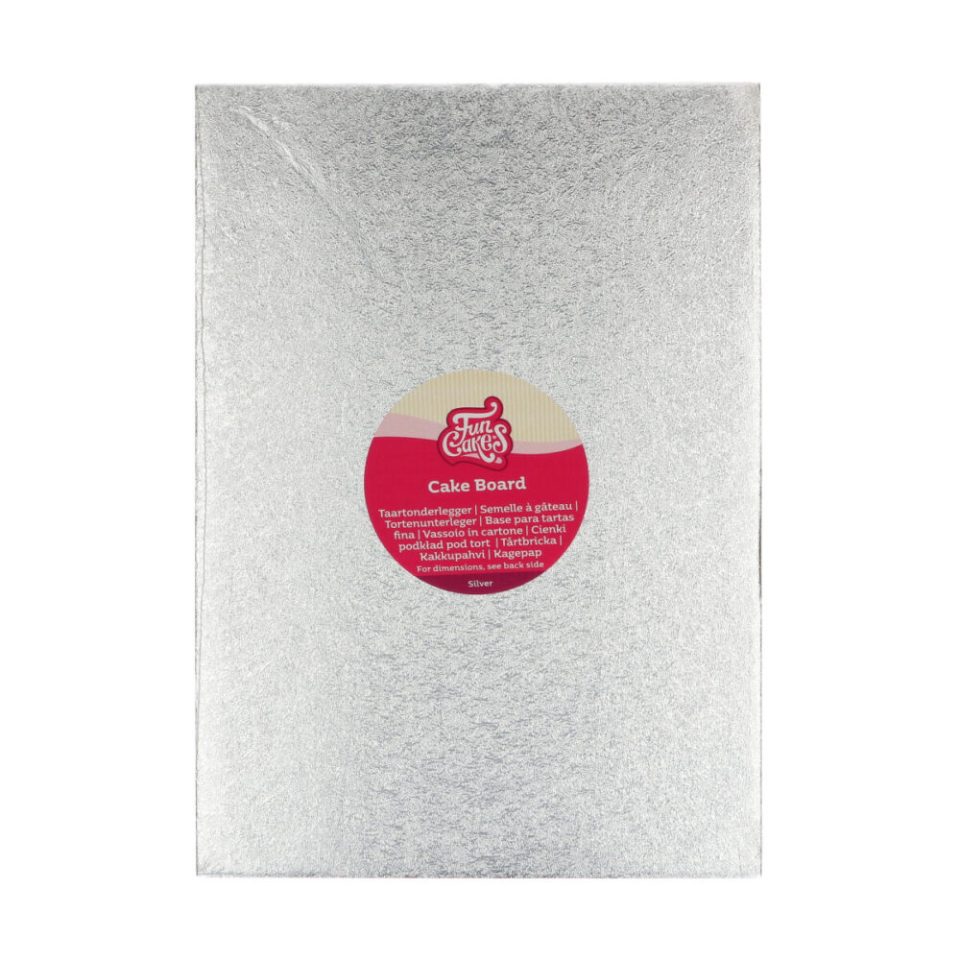 FunCakes cakeboard Oblong Silver 35x25 cm