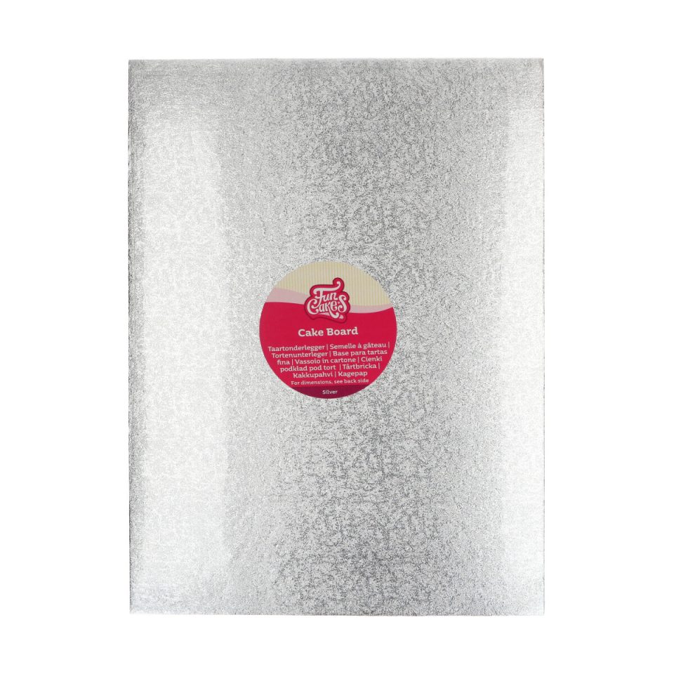 FunCakes cakeboard rechthoekig Silver 40,5x30,5 cm