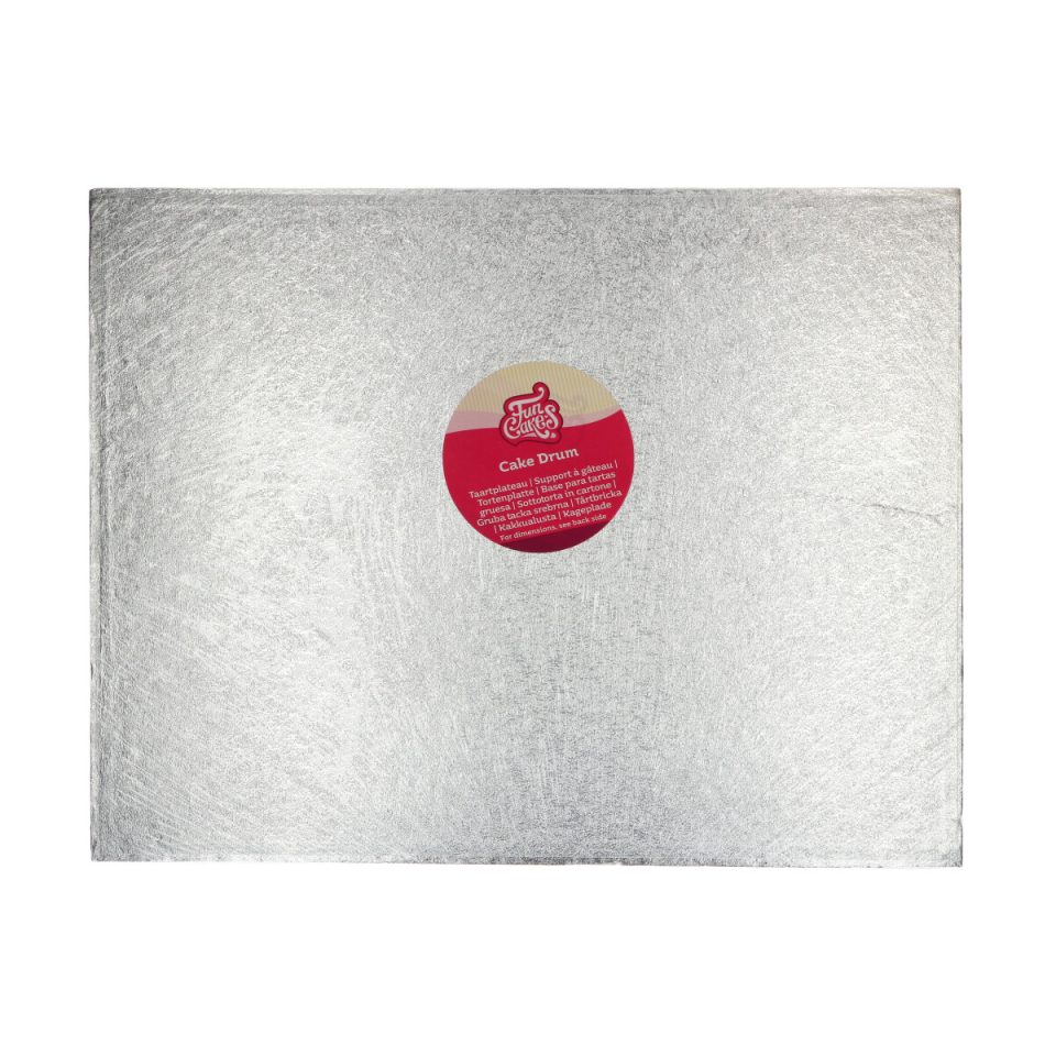 FunCakes cake drum rechthoekig Silver 45,5x35,5 cm