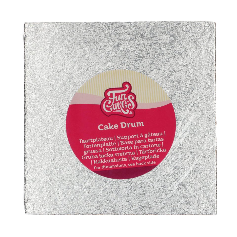 FunCakes cake drum vierkant Silver 17,5 cm