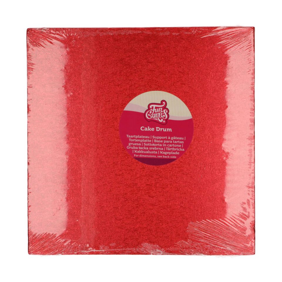 FunCakes cake drum Square Red 30,5 cm