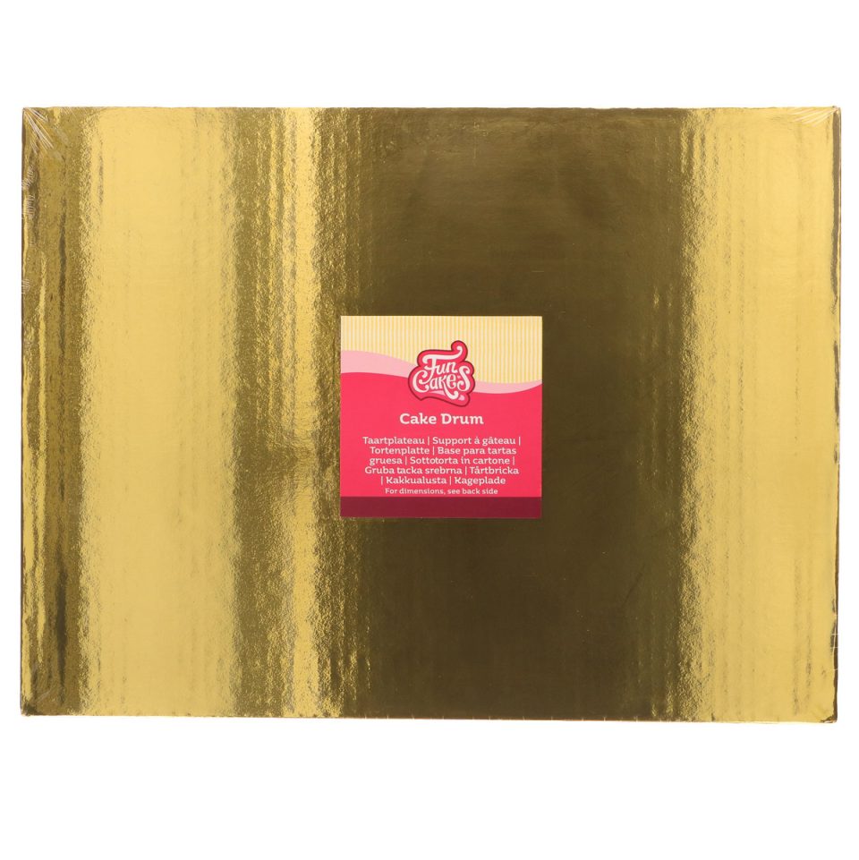 FunCakes cake drum rechthoekig Gold 40,5x30,5 cm 20 mm