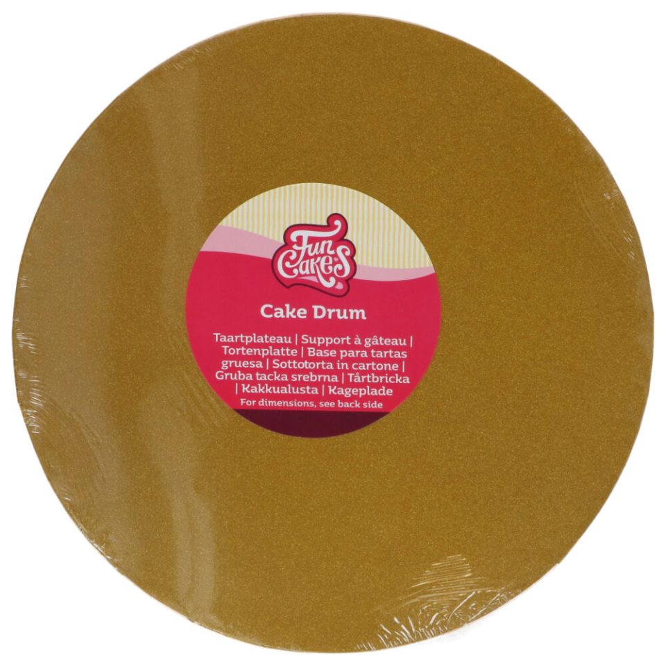 FunCakes cake drum Round Shimmering Gold Ø25 cm
