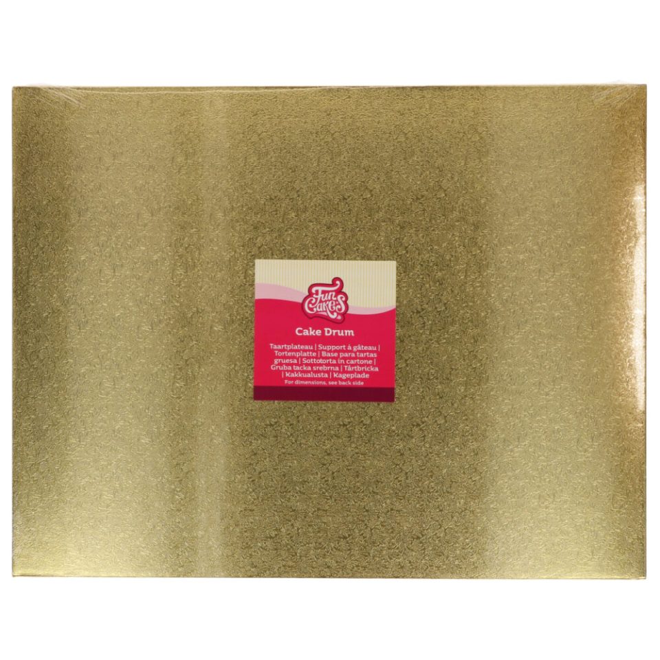 FunCakes cake drum Oblong Gold 45x35 cm